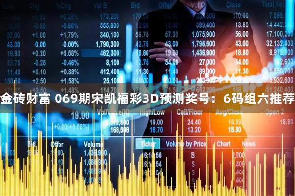 金砖财富 069期宋凯福彩3D预测奖号：6码组六推荐